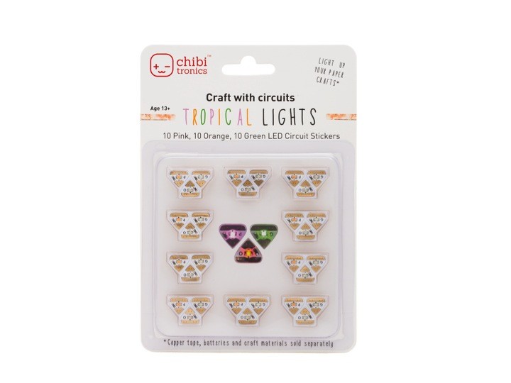 Chibitronics Circuit Stickers Pink, Orange and Green LED Stickers Pack