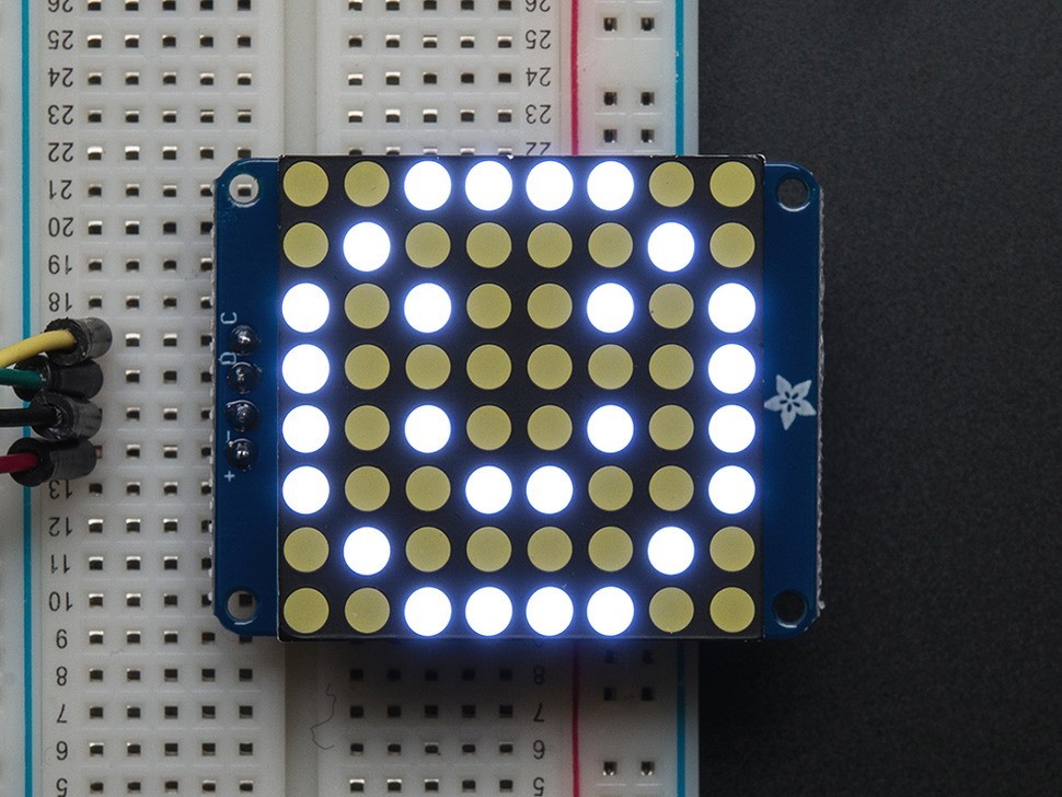 Small 1.2" 8x8 Ultra Bright White LED Matrix + Backpack